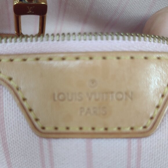π Louis Vuitton FULL SET Neverfull MM Damier Azur Rose Ballerineπ - Picture 8 of 16